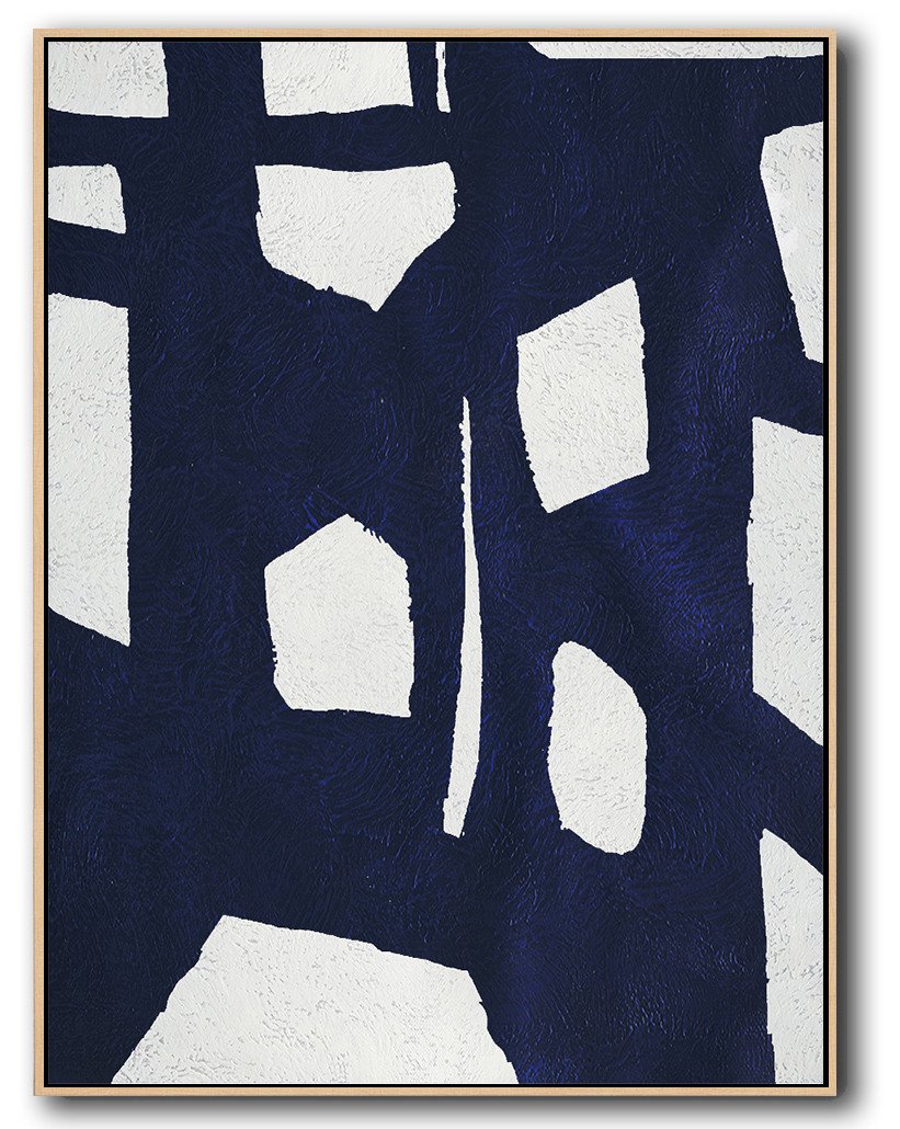 Buy Hand Painted Navy Blue Abstract Painting Online - Buy Photo Canvas Huge